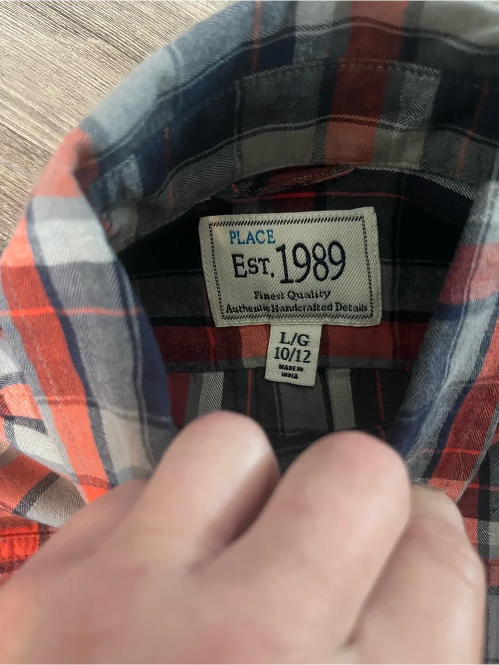 Children’s Place flannel Plaid Button-Down Shirt size 10